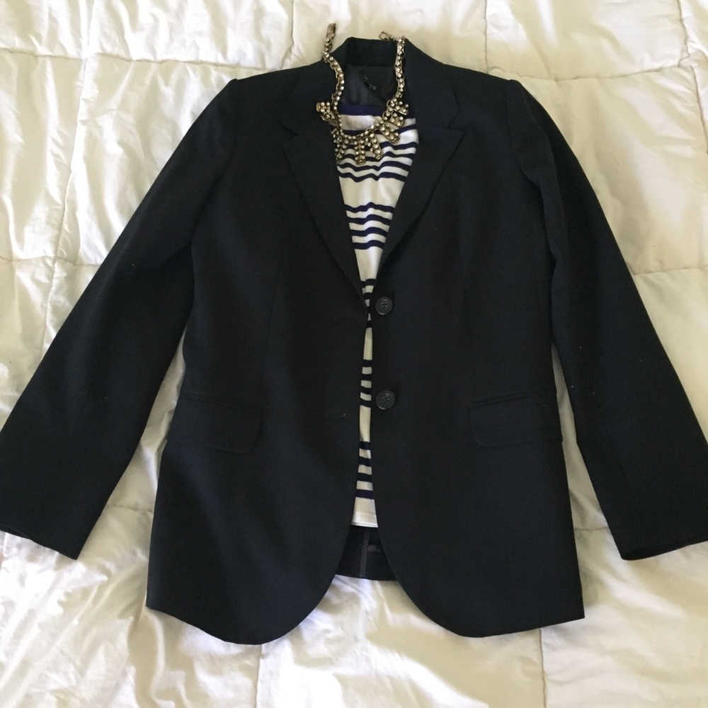 $12!! J. Crew black wool suit jacket/blazer 8